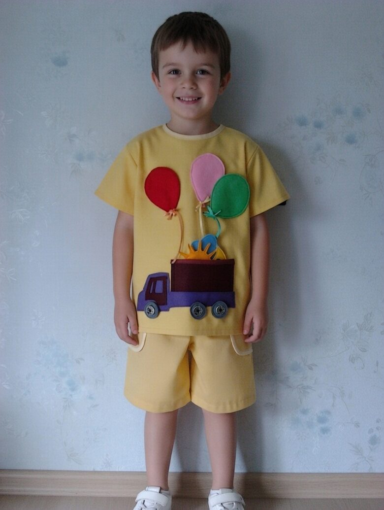 Dzeltens zēnu kostīms