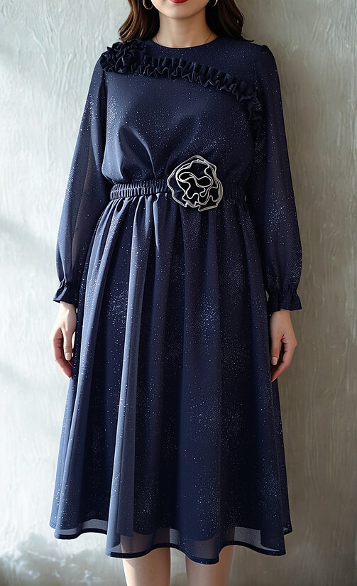 Dress is dark blue